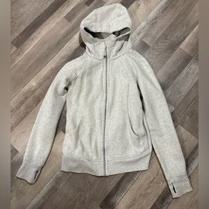 Lululemon Scuba full length zip up hoodie. Size 10. Heather gray.